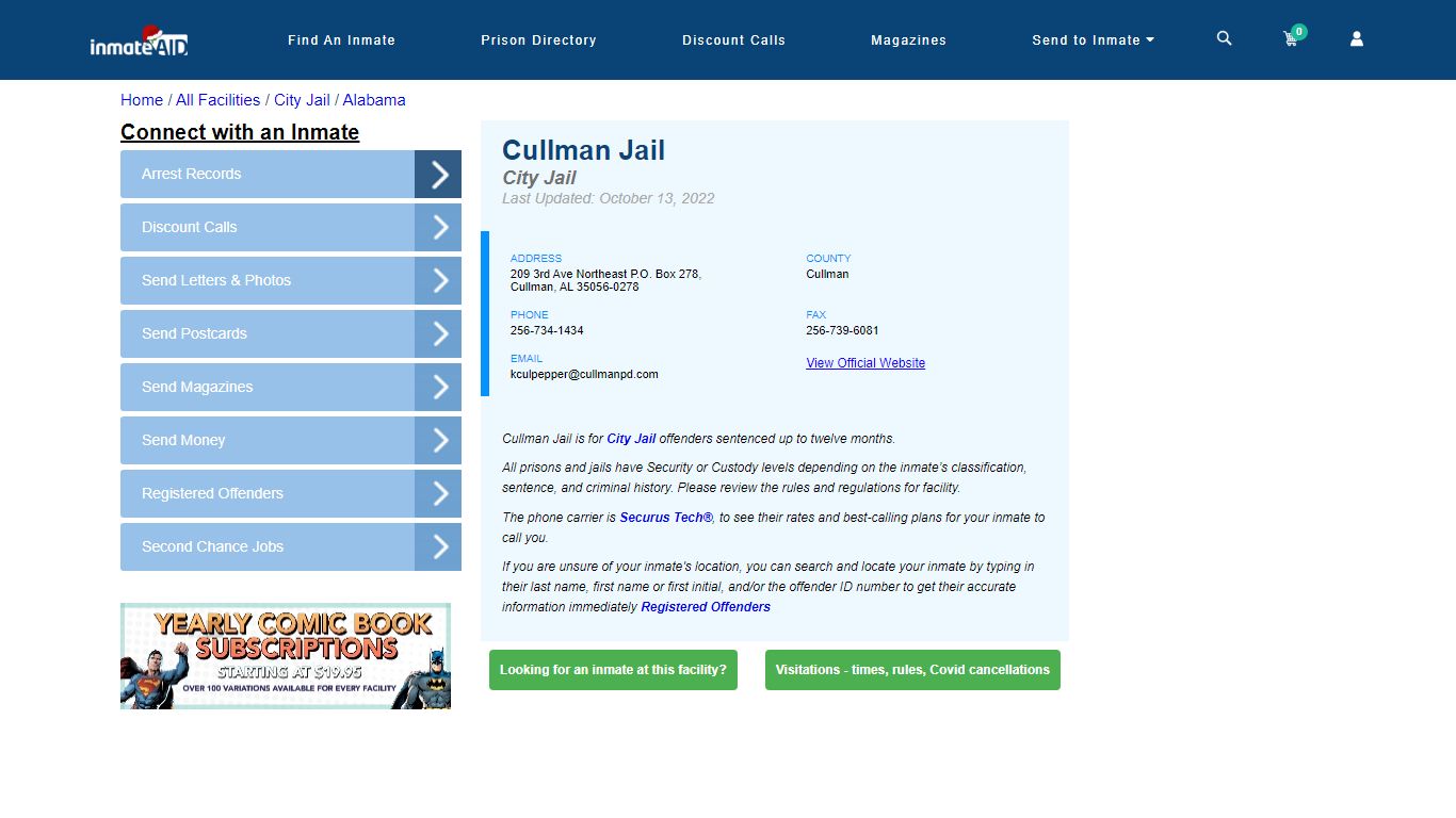 Cullman Jail | Inmate Locator